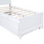 Lit plateforme double avec tête de lit à DEL avec rangement, lit gigogne simple et 3 tiroirs, blanc-468483217