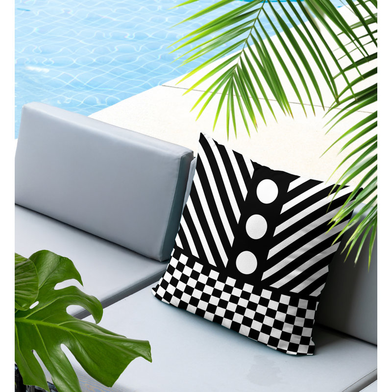 Coussin Brixa, Carré 20 po, Noir