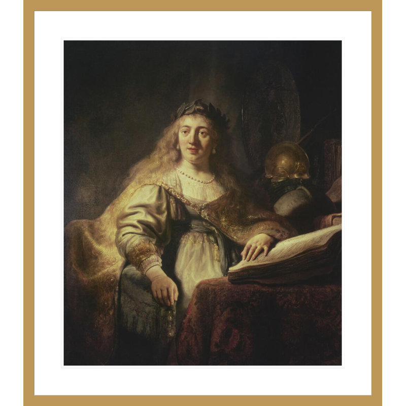 «Saskatia as Minerva» par Rembrandt van Rijn - Estampe numérique encadrée, H 37,88 po x l 33,5 po