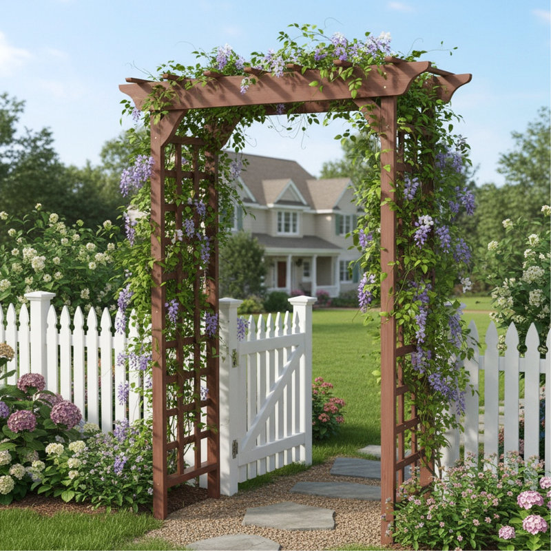 Arche de mariage en bois massif pour cérémonies et événements spéciaux, profondeur de l'emballage : 220 cm, largeur : 23 cm, hauteur : 216 cm, poids : 20 kg