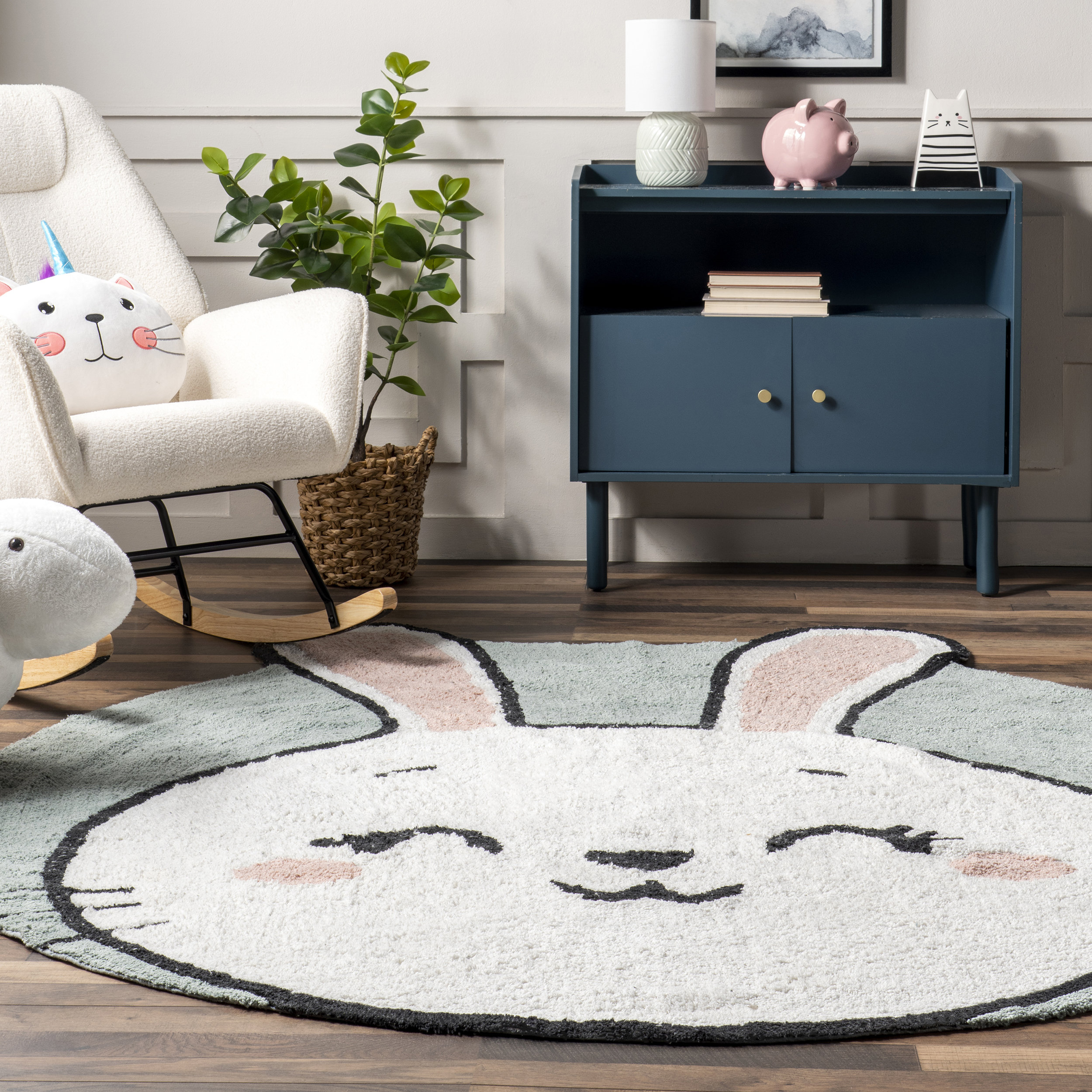 Zoomie Kids Nydia SpinClean Circular Kids Machine Washable Area Rug ...
