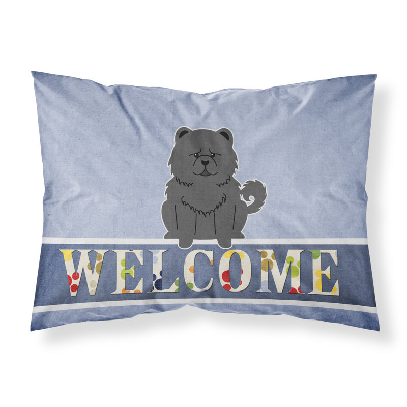 Taie d’oreiller welcome, Chow-chow noir