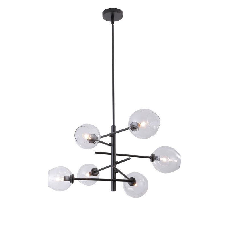 Lustre à 6 lumières Lurene, Noir