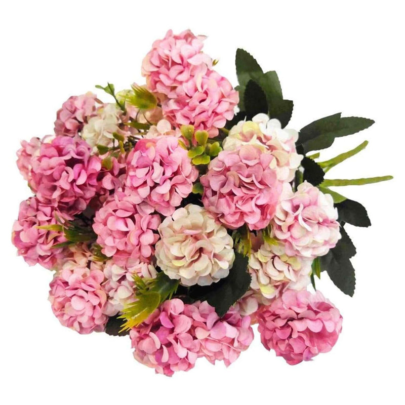4 faisceaux de fleurs d'hortensia artificielles pour bouquets de fleurs, Rose