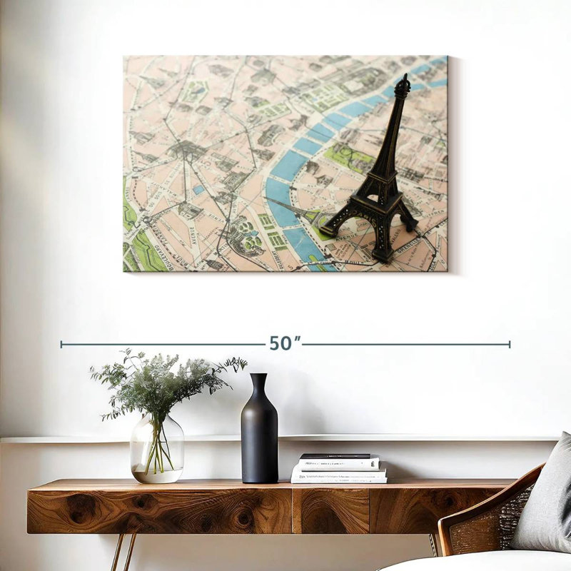 Carte de Paris, Tour Eiffel, Aliaz, H 24 po x l 36 po