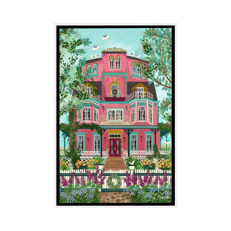 The Beach House - reproduction d'art murale - toile encadrée, H 26 po x l 18 po, Blanc