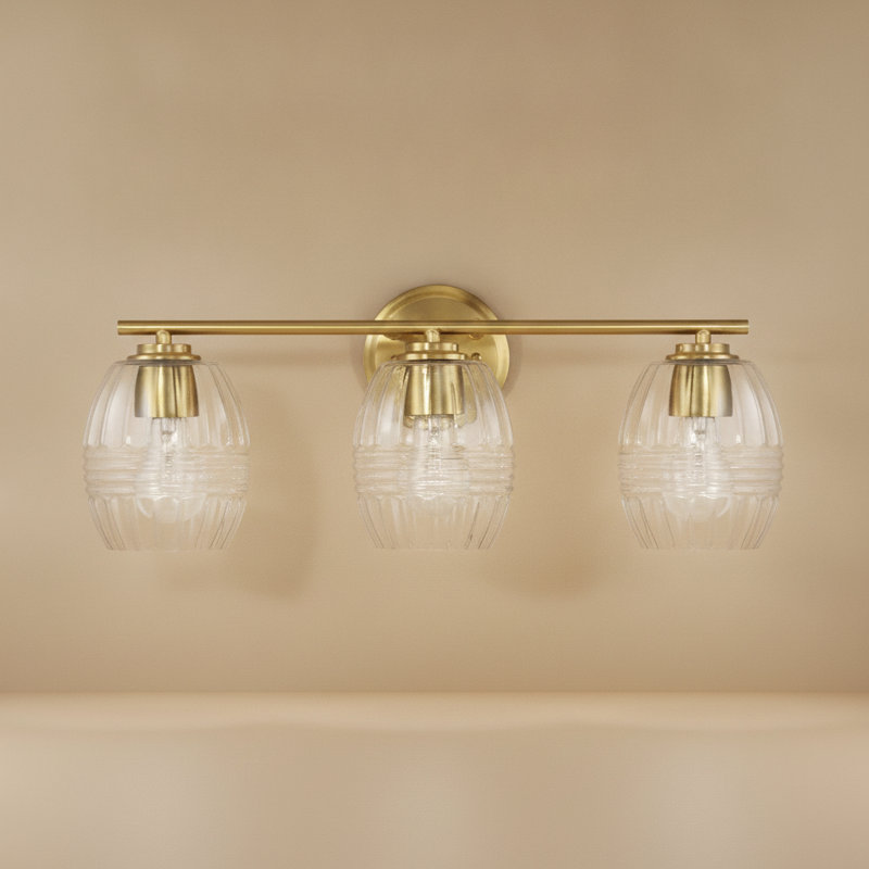 Lampe murale Lucy (verre transparent, laiton satiné)