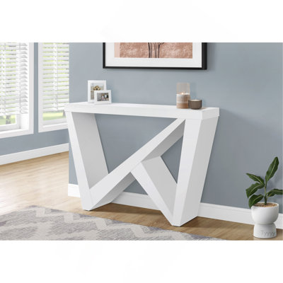 Table d'appoint, console, vestibule, étroit, canapé, salon, chambre à coucher, stratifié blanc, contemporain, moderne