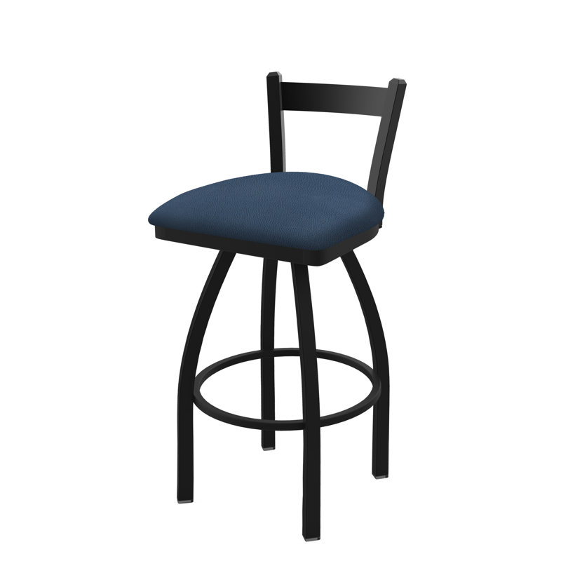 821 Catalina Low Back Swivel Bar Stool, Rein Bay, Black Wrinkle, Counter Stool (25" Seat Height)