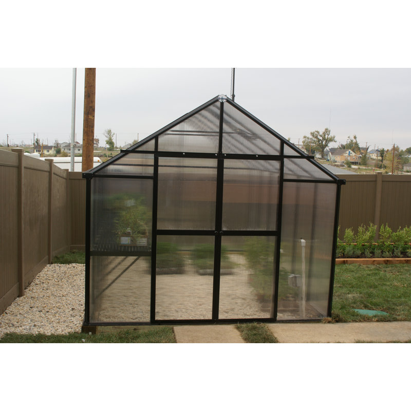 Monticello 8' x 12' Black Aluminum Polycarbonate Greenhouse