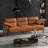 Imelda 83'' Faux Leather Upholstered Square Arm Sofa-1388015382