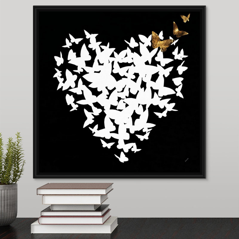 « cardiaque aflutter i », impression sur toile, Cadre flottant noir, H 17,7 po x l 17,7 po x p 1,75 po