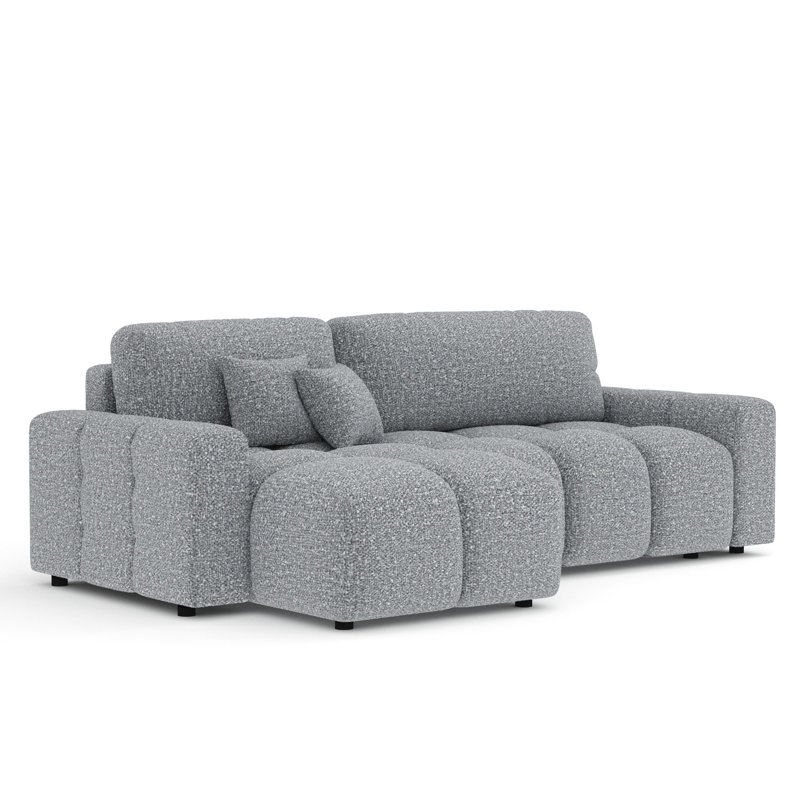 4 Seater Sofa Bed, Grey Boucle