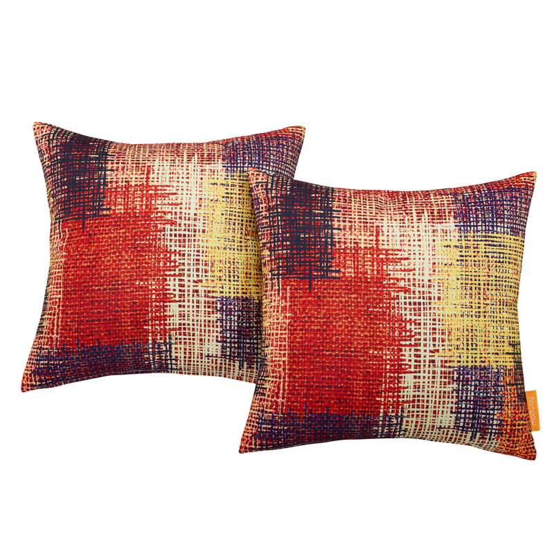Modway Outdoor Indoor Two All Weather Patio Throw Pillows, Patch