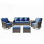 Canapé à trois places JB A + deux chaises pivotantes + deux repose-pieds + une table d'appoint-922996660-922996663