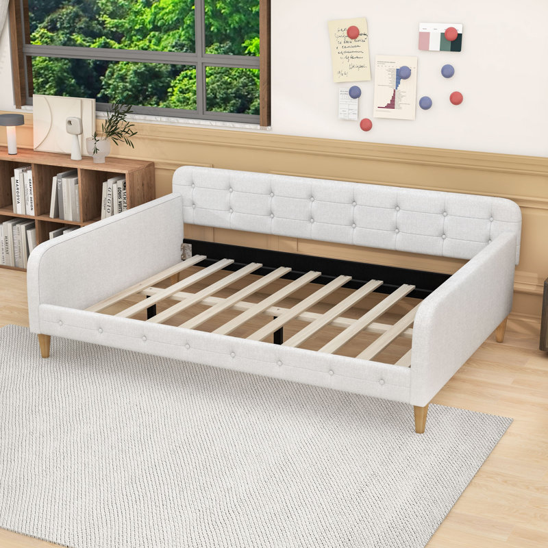 Kimery Upholstered Dayed with Slats, Full/Double, Beige