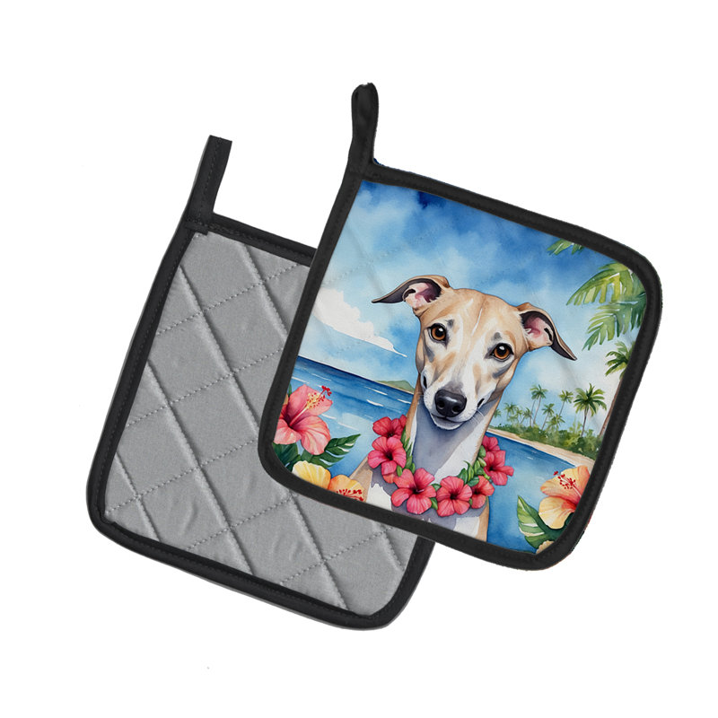 Caroline's Treasures Luau Party Floral Polyester Potholder Set