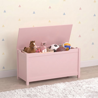 Kids Toy Chest with Safety Hinge, Wooden Toy Storage Chest for Boys Girls, Large Capacity Toy Box Organizer, Bench Storage Cabinet for Playroom, Bedroom, Nursery