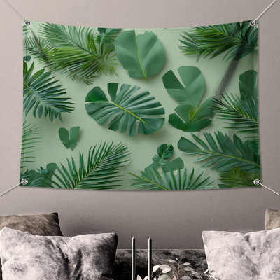 Tropical Palm Leaves Wall Tapestry - Tropical Wall Decor