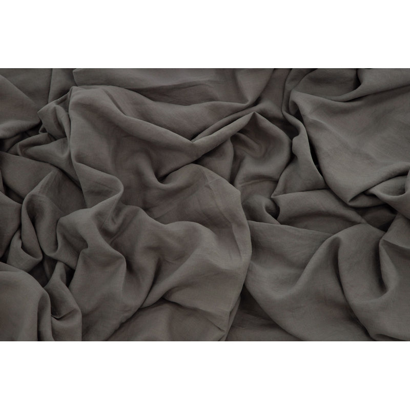 Milo 100% Linen Solid Colour Bedspread, Light Grey