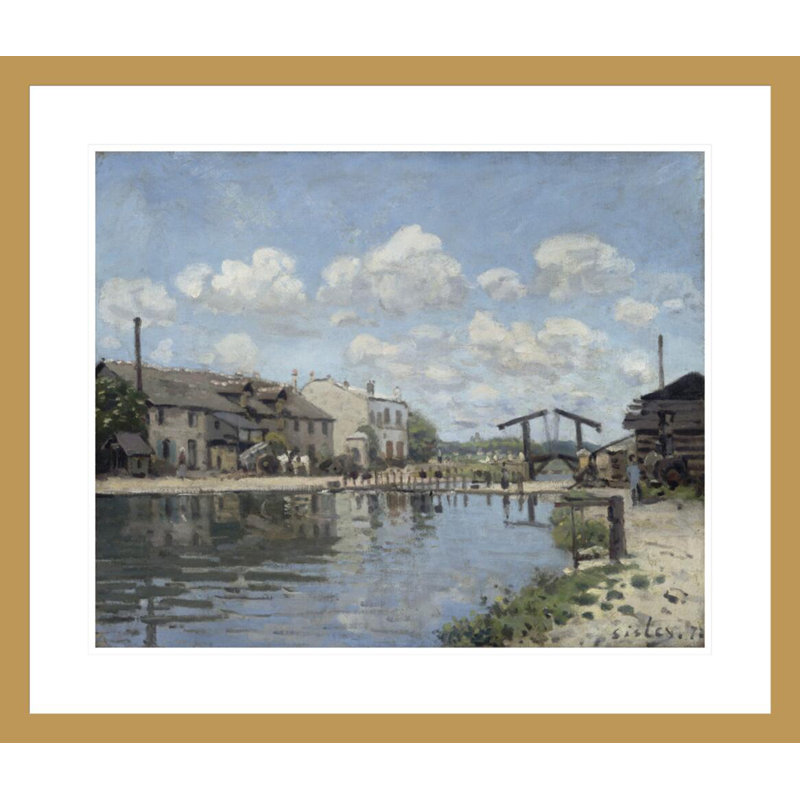 «Le canal Saint-Martin Paris» par Alfred Sisley, impression giclée encadrée, H 23,5 po x l 27,38 po