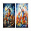 Colorful Windmill Village I - Ensemble de 2 décorations murales d'éoliennes-194128401-194128407