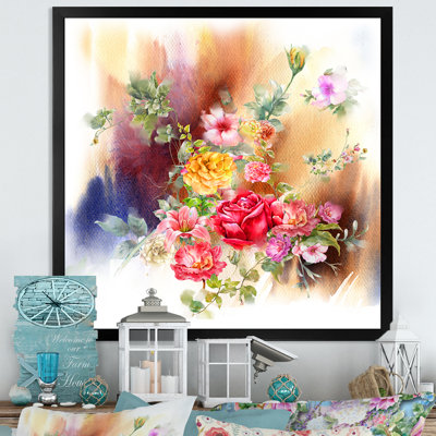 «Vintage Spring Garden Flowers», reproduction d'art sur toile encadrée