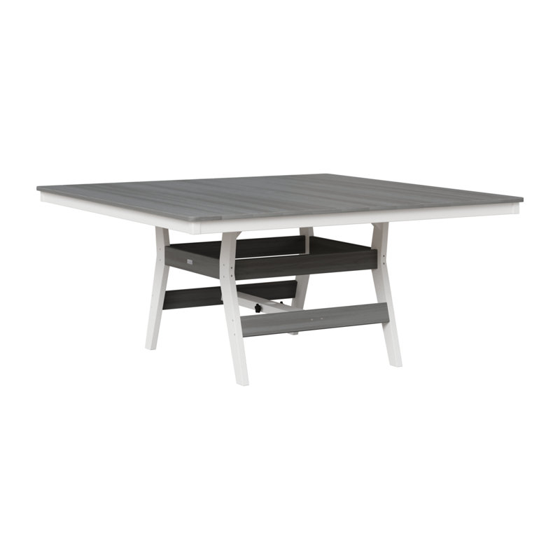 Table de salle à manger carrée 66 "Berlin Gardens Harbor, Blanc, Bois flottant gris