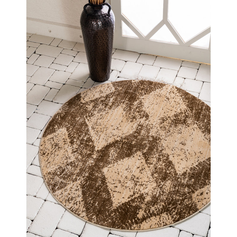 Stringfield Geometric Indoor Rug, Round 8'
