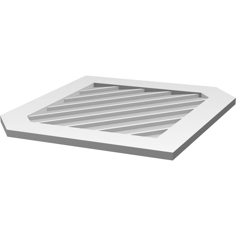 Ventilé vertical à pignon vertical en uréthane 10/12, H 1 po x l 34 po x L 34 po