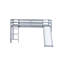 Lit simple mezzanine bas avec glissade, échelle, barrières de sécurité, lit mezzanine simple en bois d'hévéa-1773638720