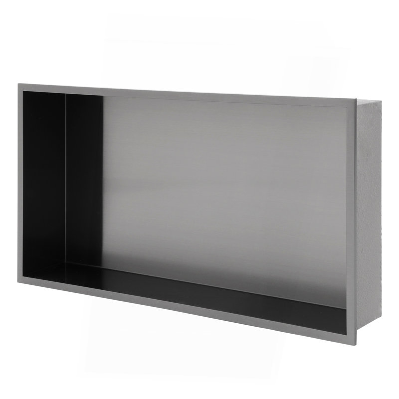 25" X 13" Stainless Steel Shower Niche, Gunmetal Black, Gunmetal Black
