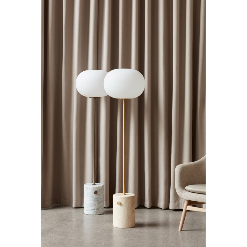 JWDA Floor Lamp, Bronzed Brass/White Carrara Marble