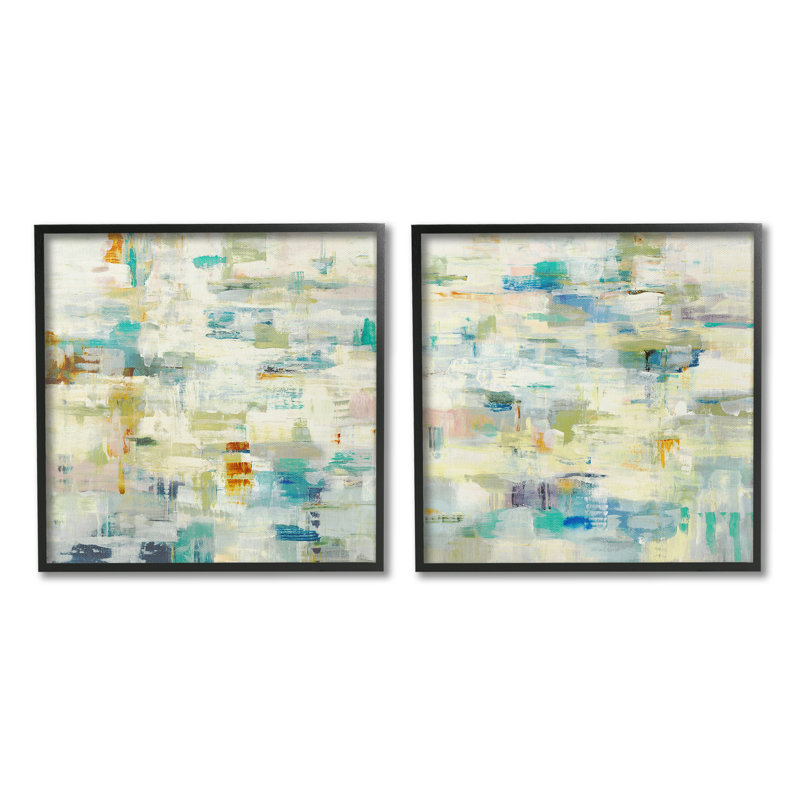 "Cadre complexe à motifs simples" par Lisa Ridgers, 2 pièces sur toile, H 12 po x l 12 po, Giclée encadrée noir minuit