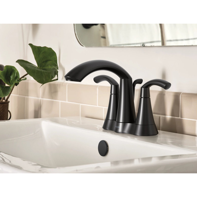 Glyde Standard Centerset Bathroom Faucet, Matte Black