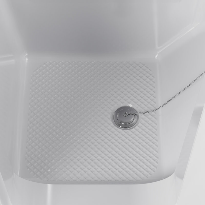 Empava White Acrylic Walk-In Soaking Bathtub with Handrails