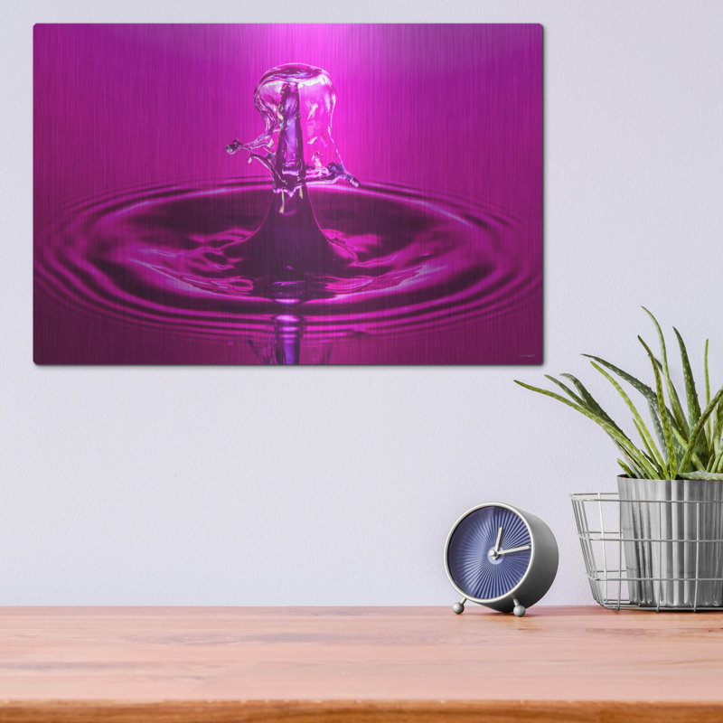 «Drop Splash 12» par Gordon Semmens, art mural en métal, 16 po x 12 po, H 12 po x l 16 po