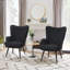 Fauteuil à oreilles rembourré en fausse fourrure avec pieds en métal Modern-1544354312