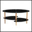 Table basse noire ovale en verre-33905487-33905484