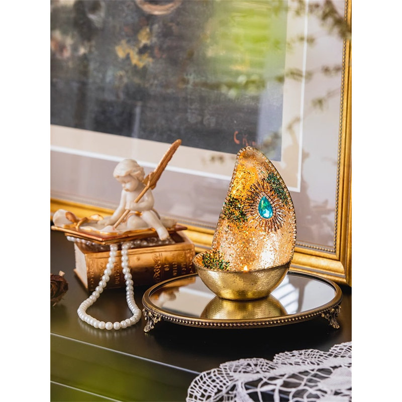 Bougeoir de table en résine, H 5,91 po x l 3,94 po x P 3,94 po