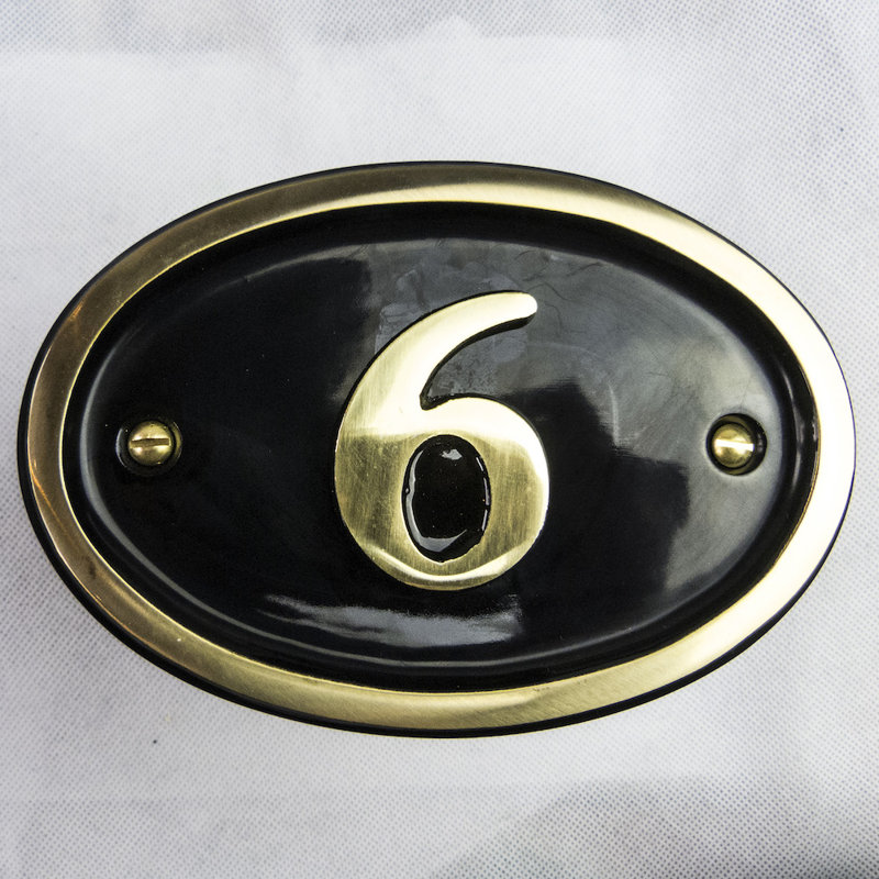Tyrinia 10cm H Reflective Aluminum House Number, 6