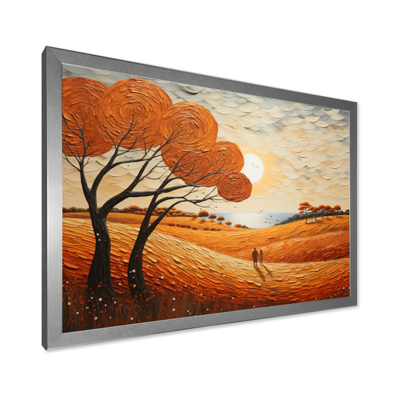 Maere Beach Dune Dance Pointillism I, H 24 po x l 32 po x P 1 po, Cadre simple argenté