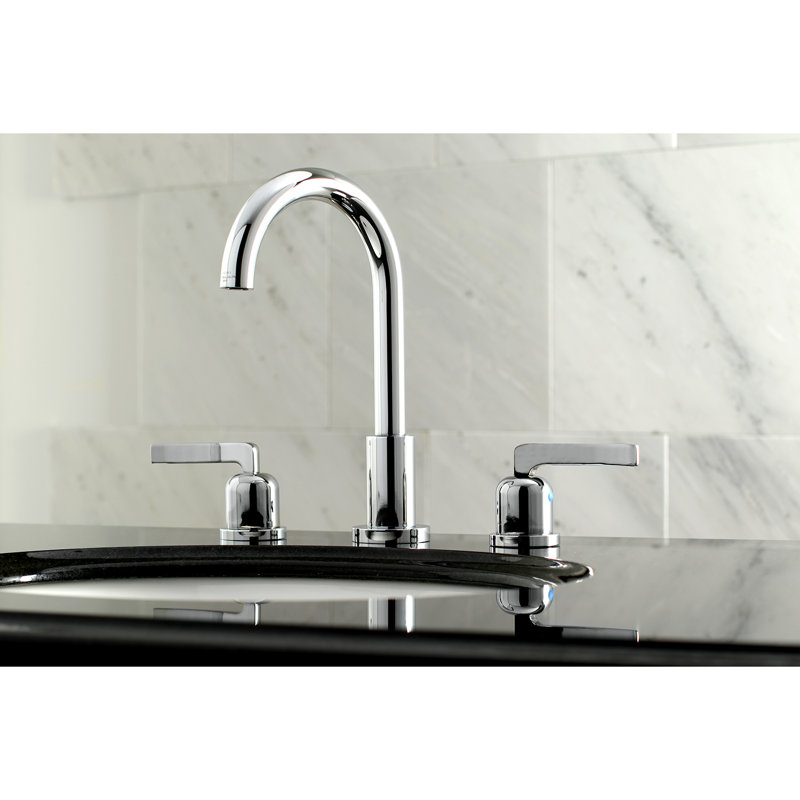 Centurion Widespread Bathroom Faucet with Drain Assembly, Polished Chrome
