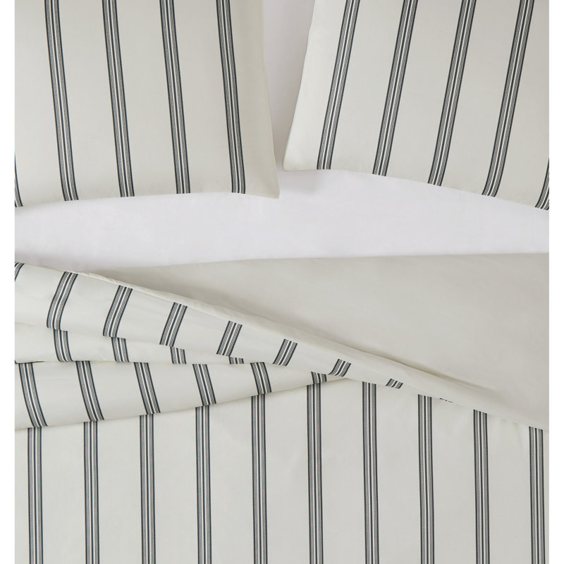 King Size Multicolor Cotton Stripe Duvet Cover Set
