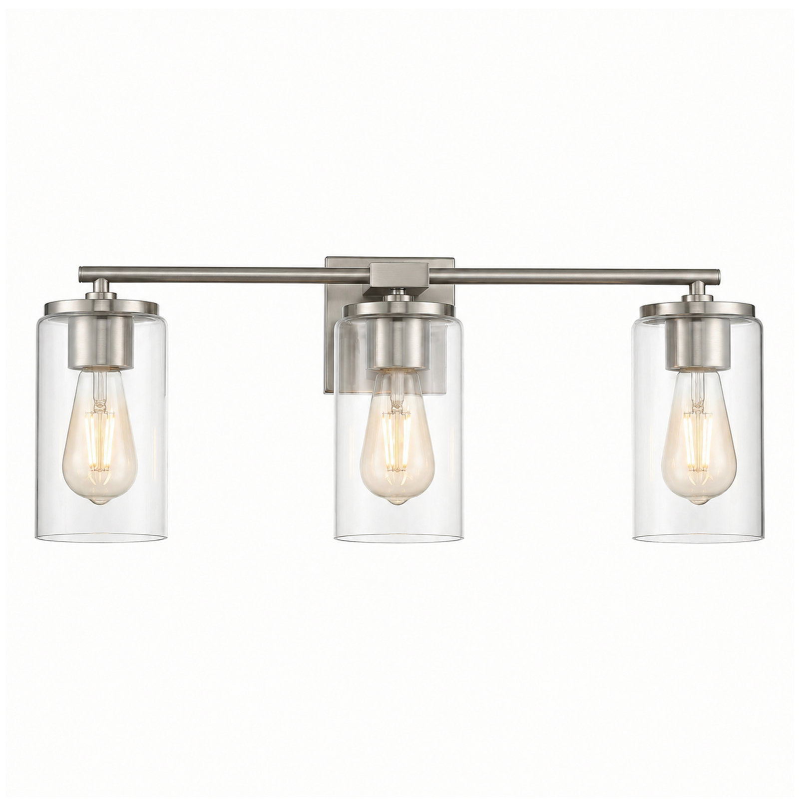 Gabi Linear Vanity Light, Nickel, 3 Lights