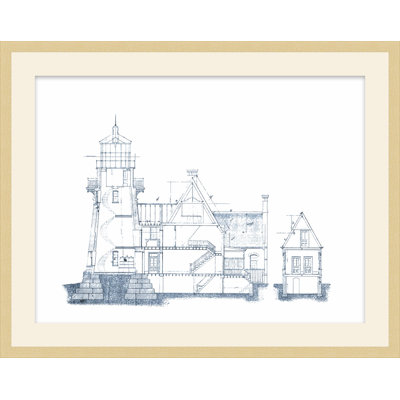 Blueprint Of Lighthouse 4 Framed Print