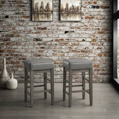 Tabouret de comptoir rembourré en similicuir Duffield