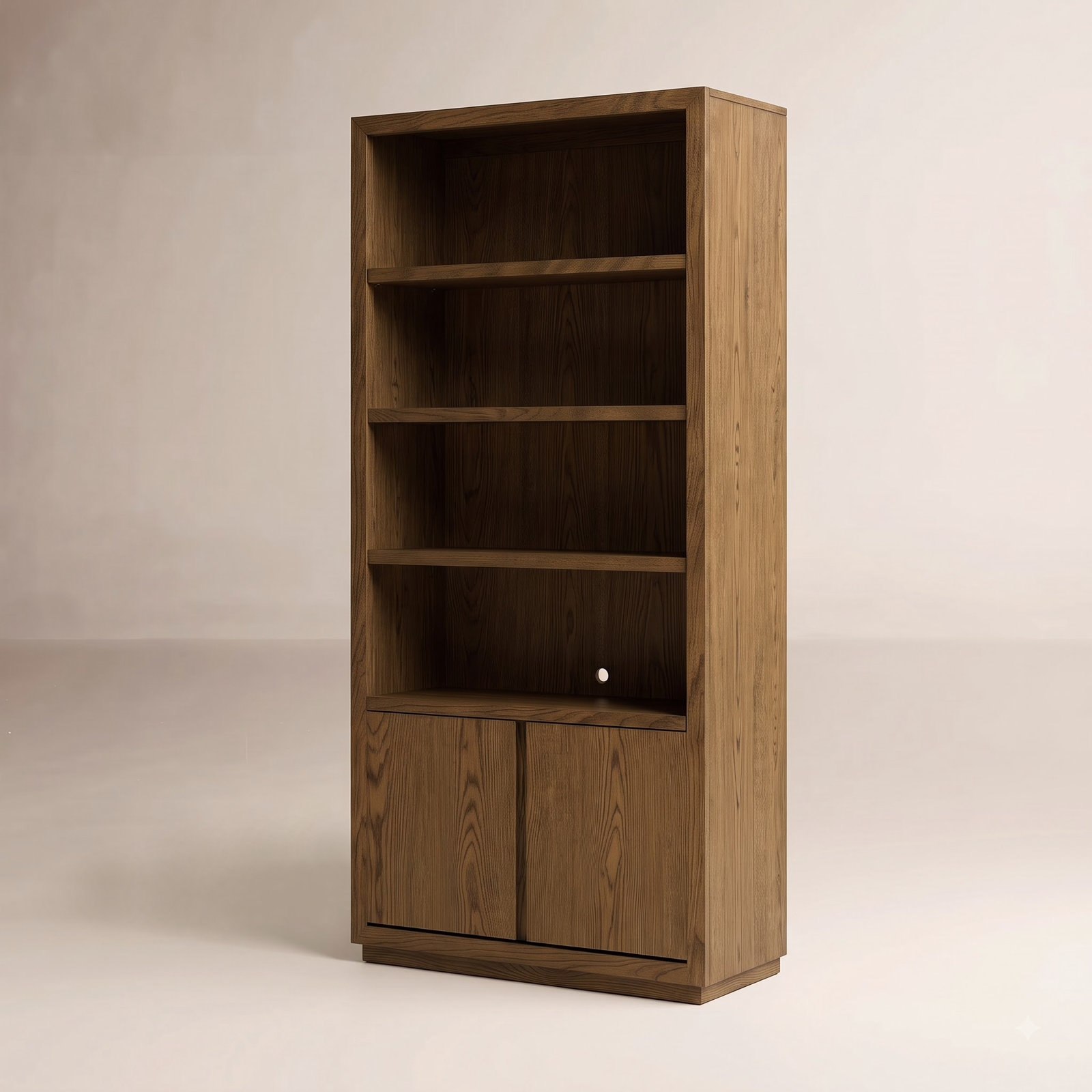 Chris 36" Oak Bookcase, Brown