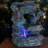 Vivo Five Stream Rustic Gray Polyresin Tabletop Fountain with Color LEDs