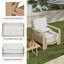 Chaise longue en bois massif Darren Coastal avec coussin lombaire et dossier réglable (ensemble de 2)-100694588